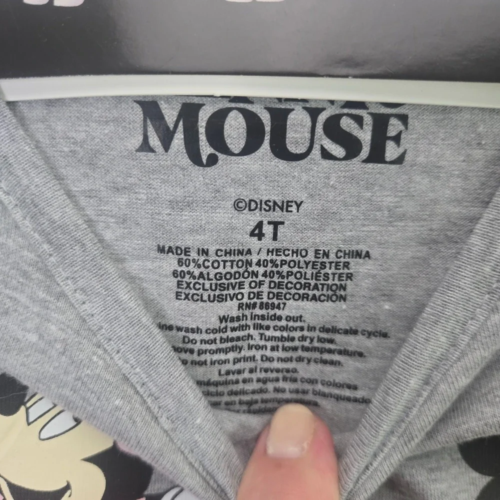 Disney Minnie Mouse 5-Pc Set Top Leggings Tutu Skirt 4T Pink Grey Ballerina NEW